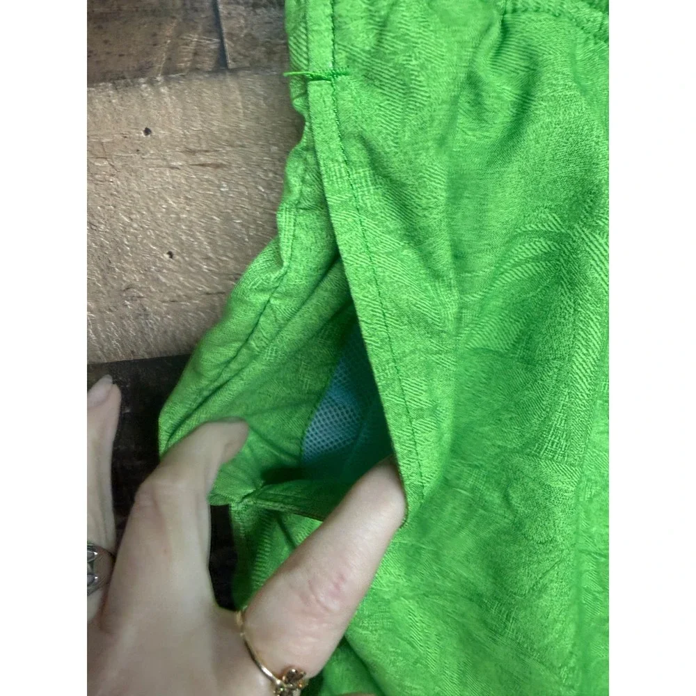 Tommy‎ Bahama Mens XXL Lime Green Palm Leaf Jacquard Swim Trunks 5.5 Inch Inseam